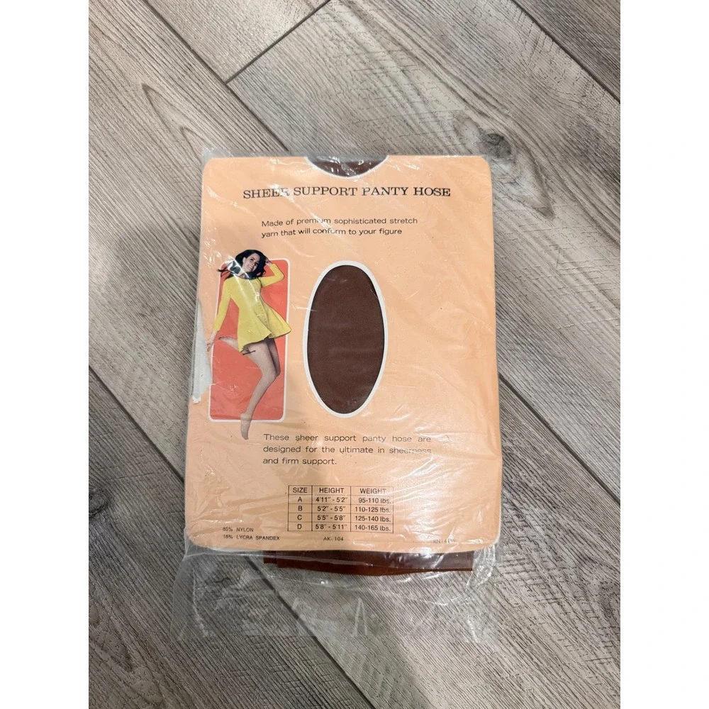 Vintage Sheer Support Pantyhose Suntan Size B Unopened New Old Stock RN 14469